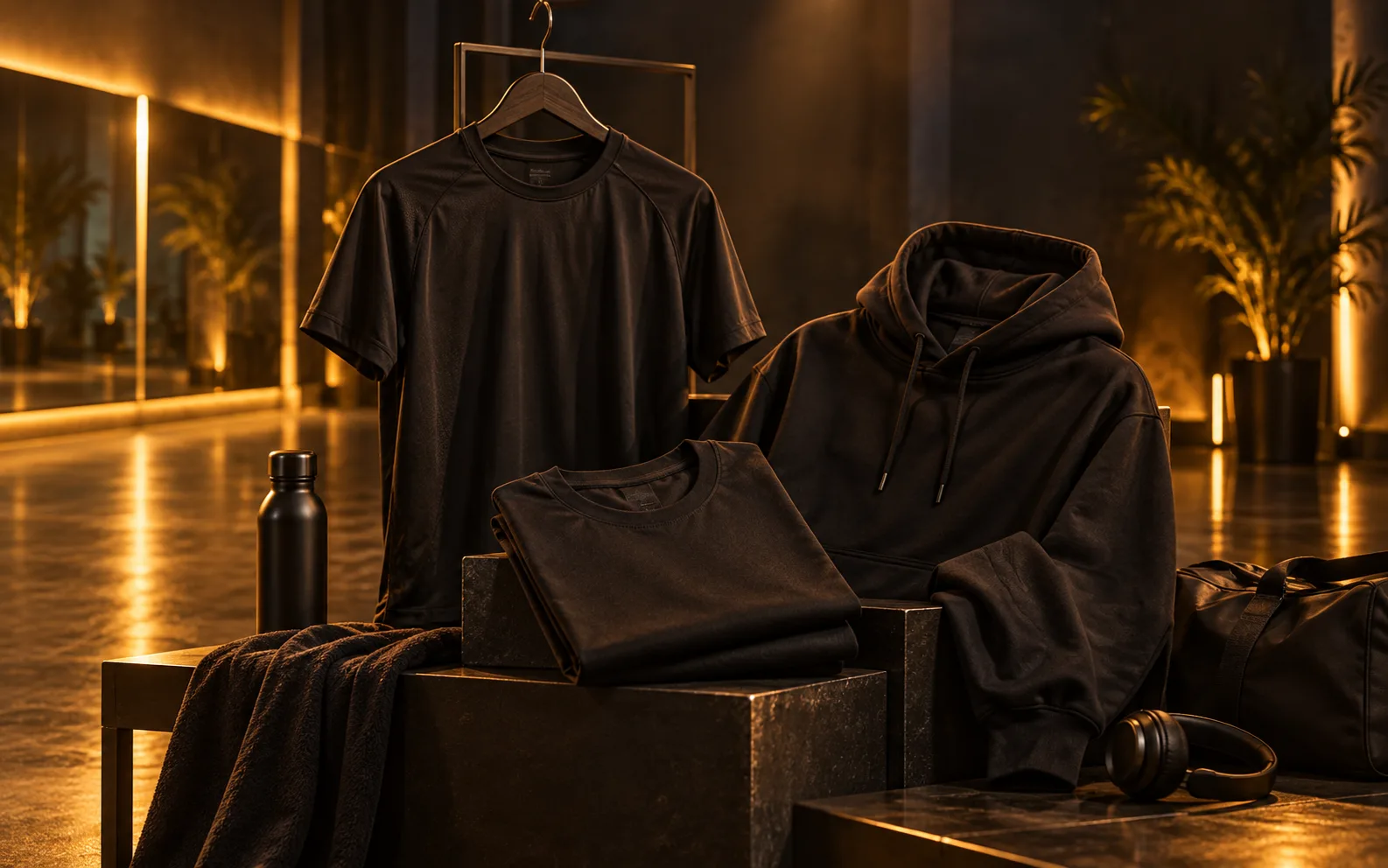 VOLVE Merchandise collection featuring black Dri-FIT and classic T-shirts with a cotton hoodie