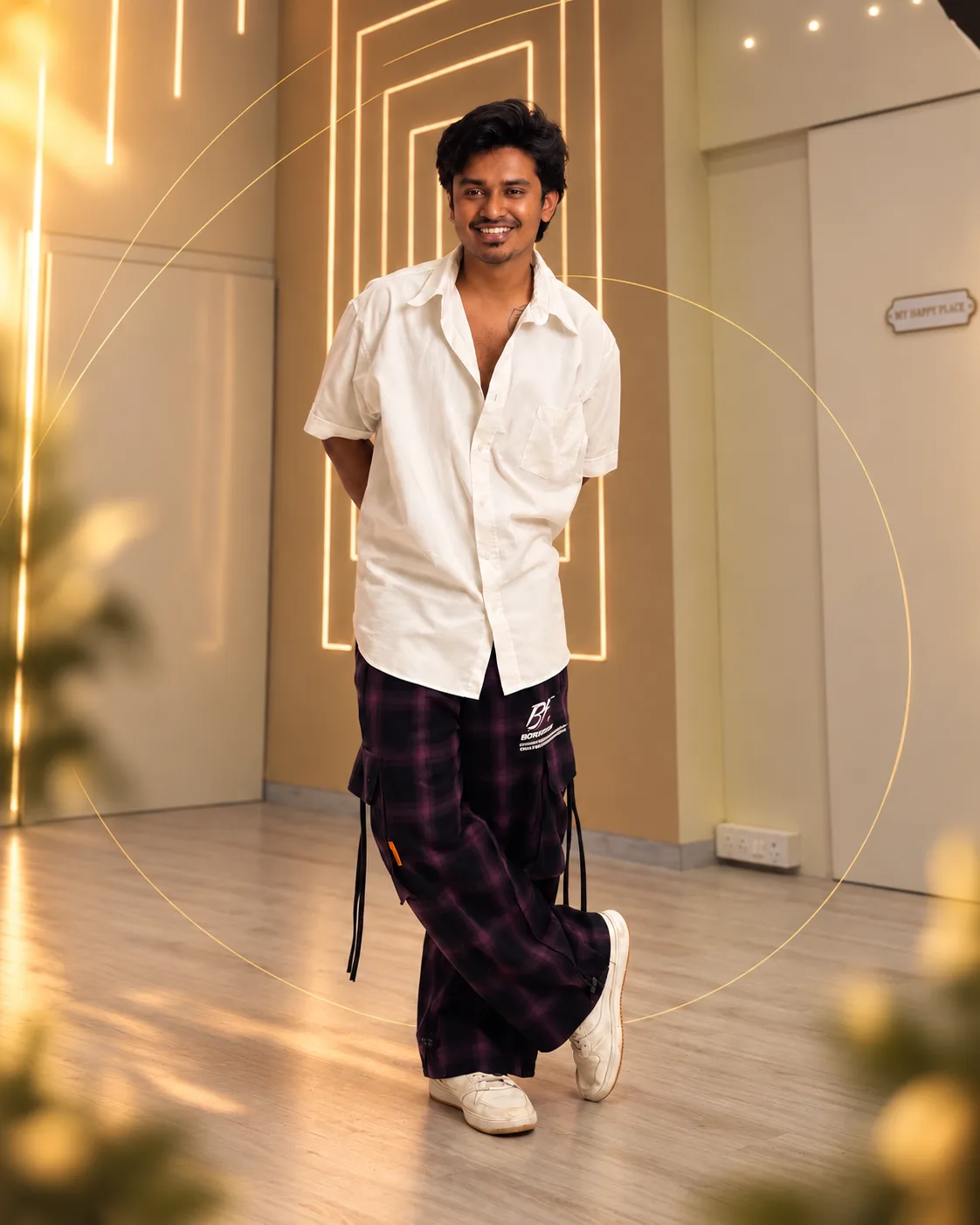 Karan smiling